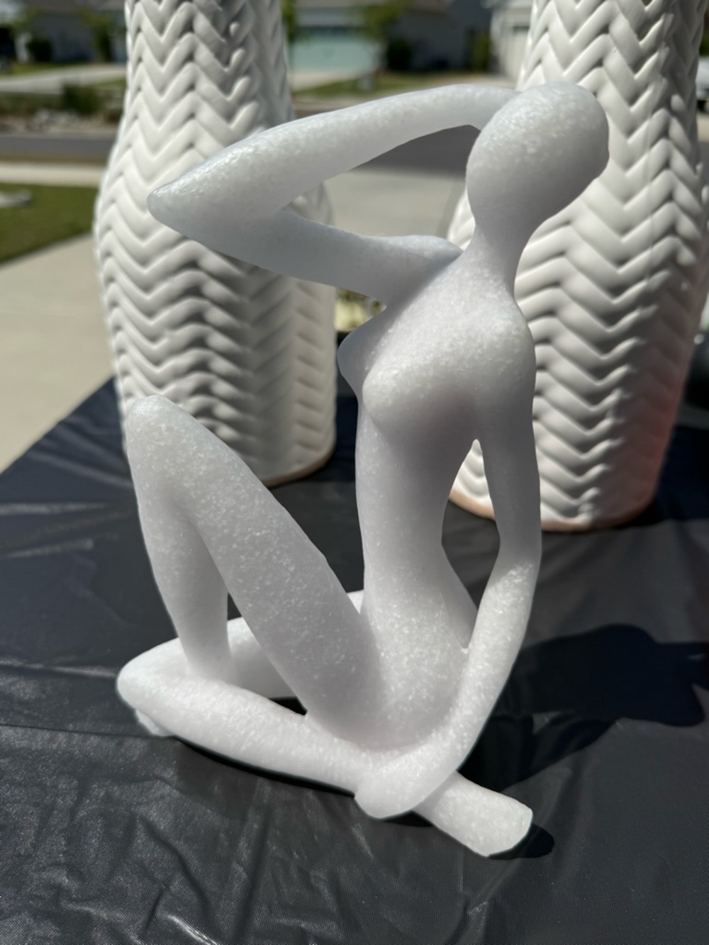 Abstract White Modern Figurine Sculpture - Home Art